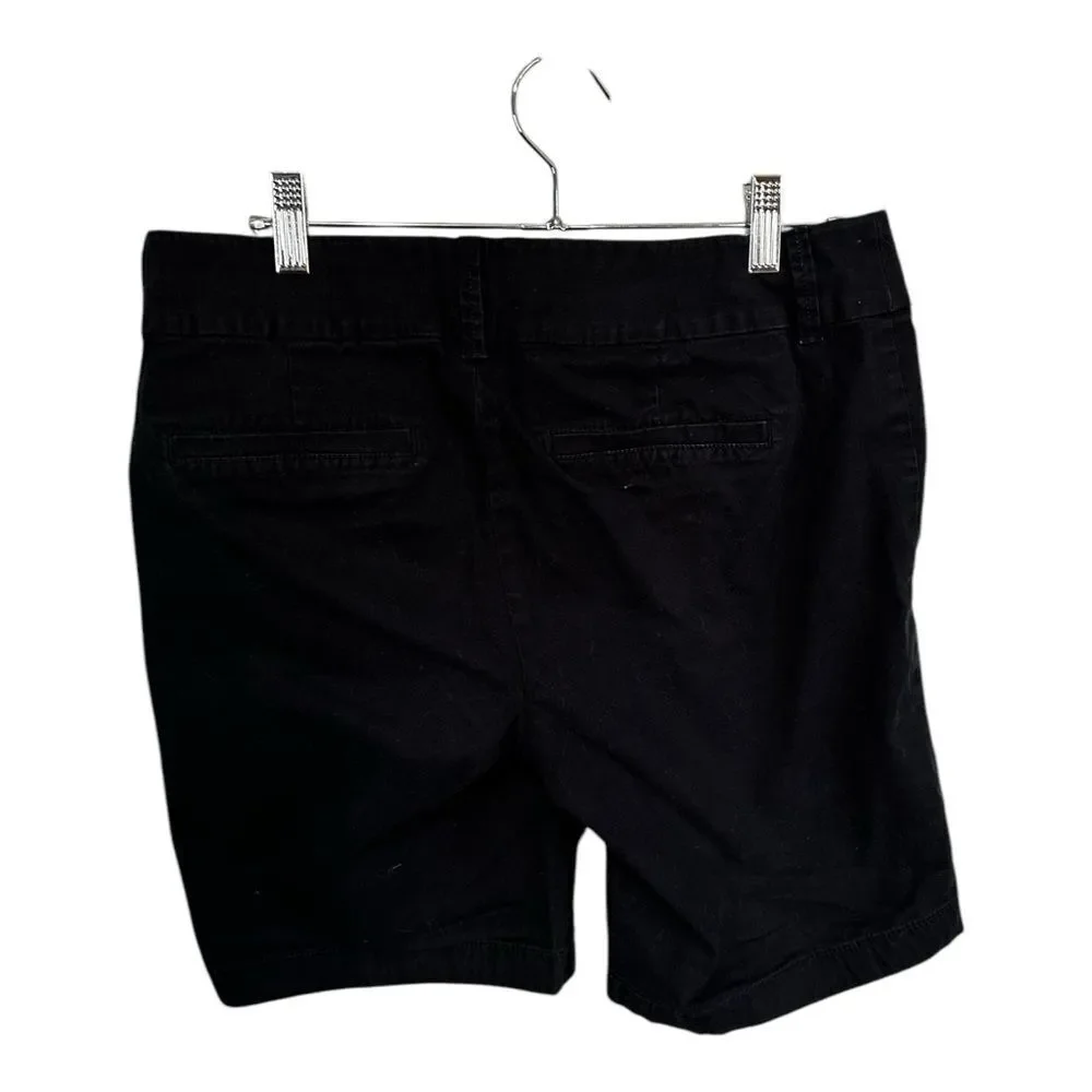 J Crew Black Cotton Elastane blend Chino shorts size 6